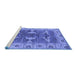 Sideview of Machine Washable Oriental Blue Industrial Rug, wshurb1674blu