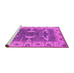 Sideview of Machine Washable Oriental Pink Industrial Rug, wshurb1674pnk