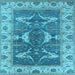 Square Oriental Light Blue Industrial Rug, urb1674lblu