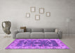 Machine Washable Oriental Purple Industrial Area Rugs in a Living Room, wshurb1674pur