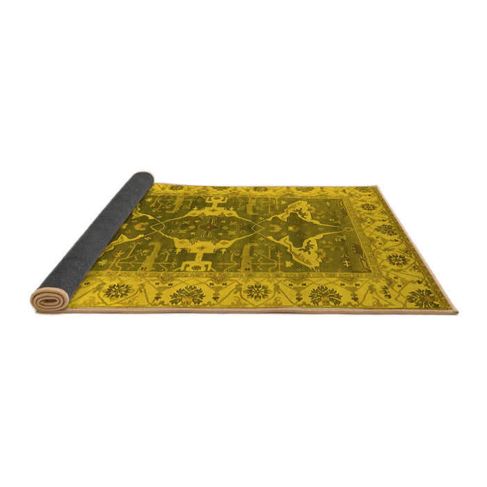 Sideview of Oriental Yellow Industrial Rug, urb1674yw