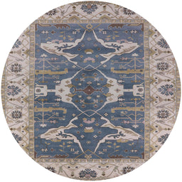 Round Machine Washable Industrial Modern Grey Gray Rug, wshurb1674