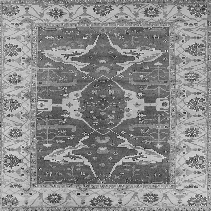 Square Machine Washable Oriental Gray Industrial Rug, wshurb1674gry