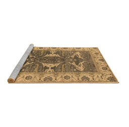 Sideview of Machine Washable Oriental Brown Industrial Rug, wshurb1674brn