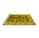 Sideview of Machine Washable Oriental Yellow Industrial Rug, wshurb1674yw