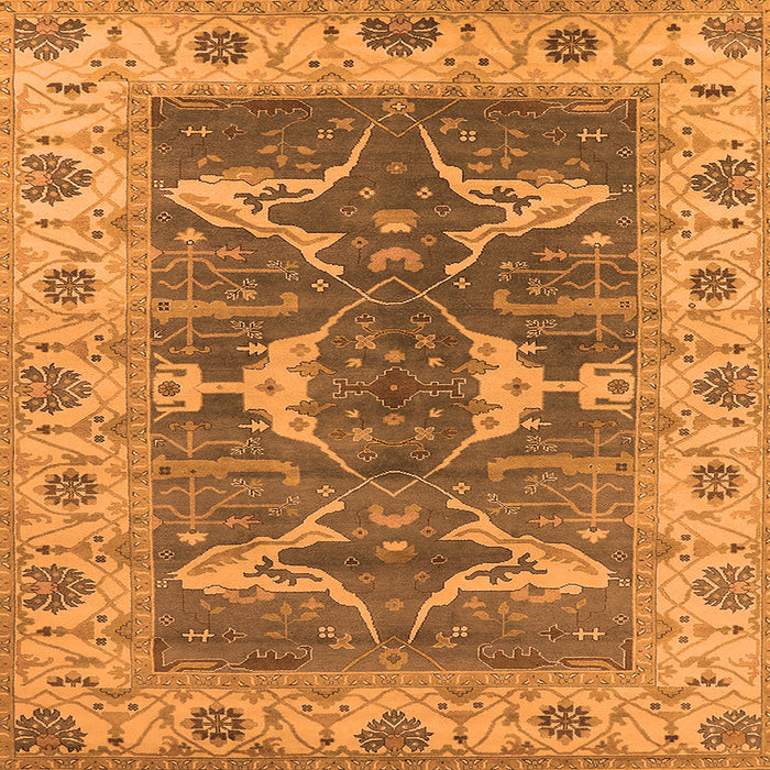Square Oriental Orange Industrial Rug, urb1674org