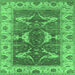 Square Oriental Emerald Green Industrial Rug, urb1674emgrn