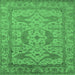 Square Oriental Emerald Green Industrial Rug, urb1675emgrn