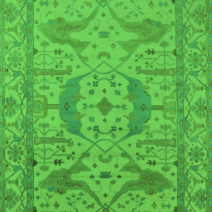 Machine Washable Oriental Green Industrial Area Rugs, wshurb1675grn