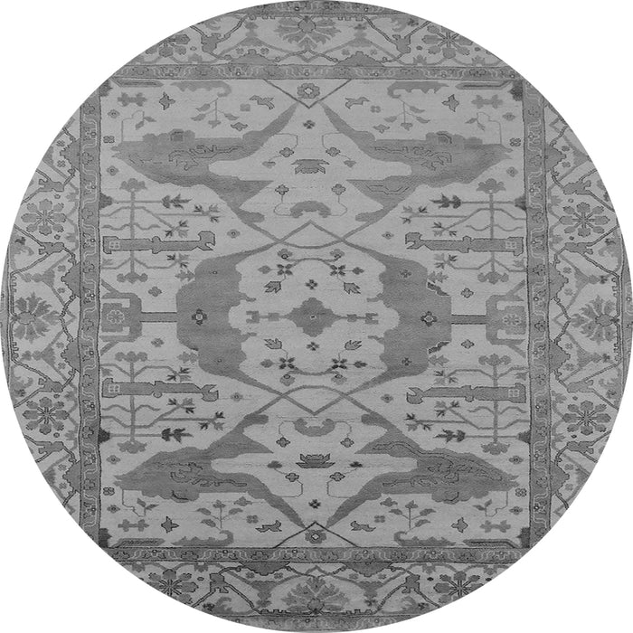 Round Oriental Gray Industrial Rug, urb1675gry