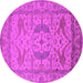 Round Oriental Pink Industrial Rug, urb1675pnk