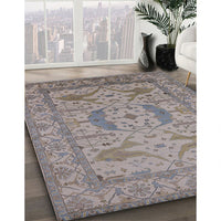 Mid-Century Modern Sandstone Brown Oriental Rug, urb1675