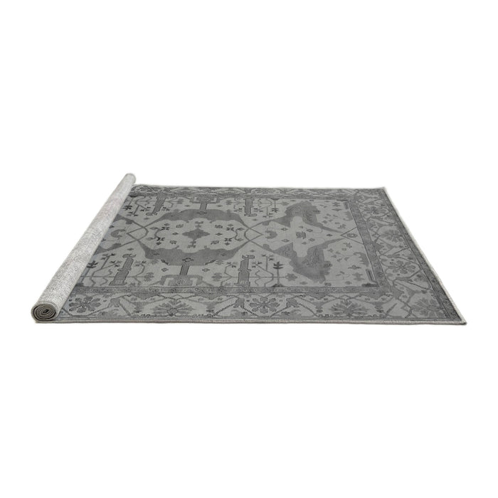 Sideview of Machine Washable Oriental Gray Industrial Rug, wshurb1675gry