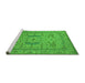 Sideview of Machine Washable Oriental Green Industrial Area Rugs, wshurb1675grn