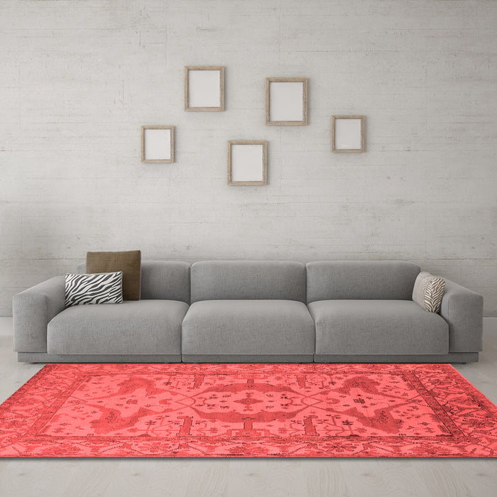Industrial Red Washable Rugs