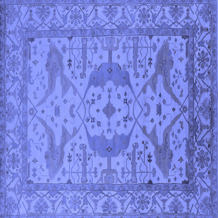 Square Machine Washable Oriental Blue Industrial Rug, wshurb1675blu