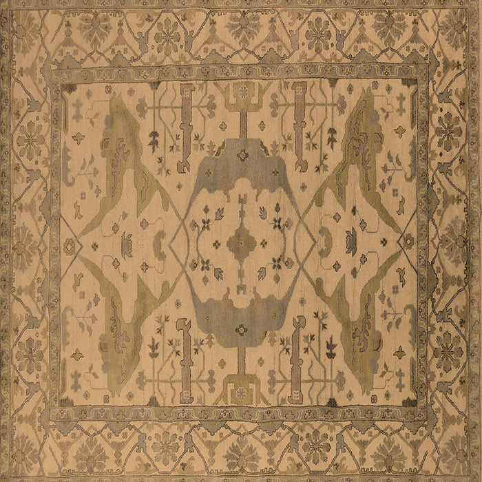 Square Oriental Brown Industrial Rug, urb1675brn