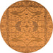 Round Oriental Orange Industrial Rug, urb1675org