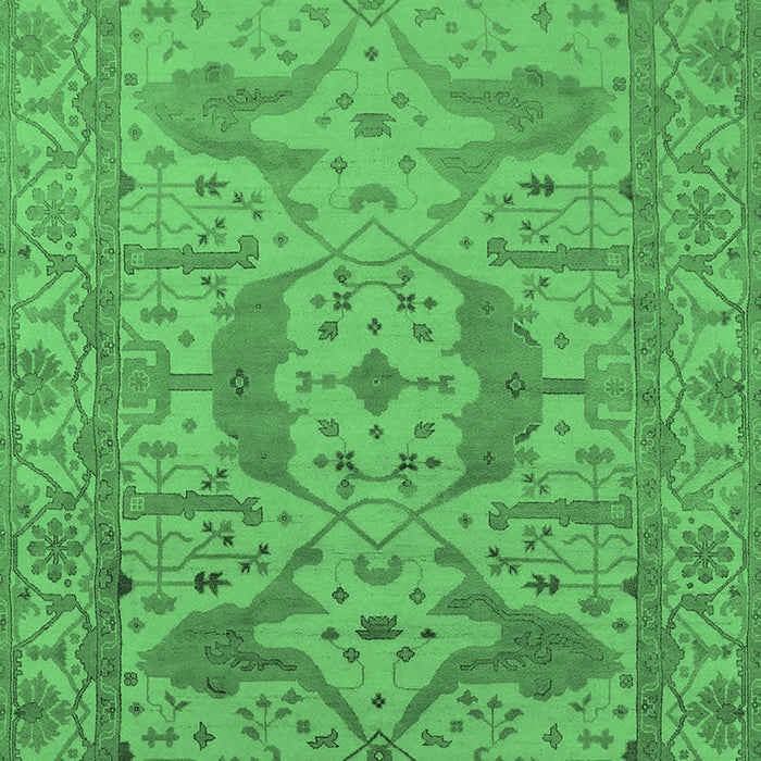 Machine Washable Oriental Emerald Green Industrial Area Rugs, wshurb1675emgrn
