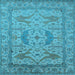 Square Oriental Light Blue Industrial Rug, urb1675lblu