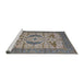 Sideview of Machine Washable Industrial Modern Carbon Gray Rug, wshurb1676