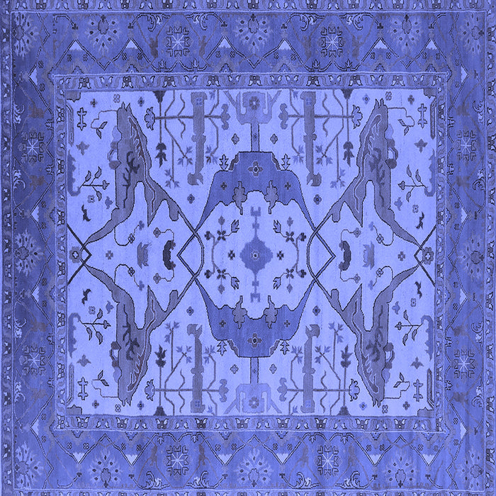 Square Machine Washable Oriental Blue Industrial Rug, wshurb1676blu