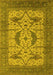 Machine Washable Oriental Yellow Industrial Rug, wshurb1676yw