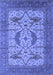 Machine Washable Oriental Blue Industrial Rug, wshurb1676blu