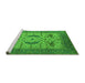 Sideview of Machine Washable Oriental Green Industrial Area Rugs, wshurb1676grn