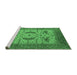 Sideview of Machine Washable Oriental Emerald Green Industrial Area Rugs, wshurb1676emgrn