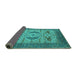 Sideview of Oriental Turquoise Industrial Rug, urb1676turq