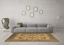 Machine Washable Oriental Brown Industrial Rug in a Living Room,, wshurb1676brn