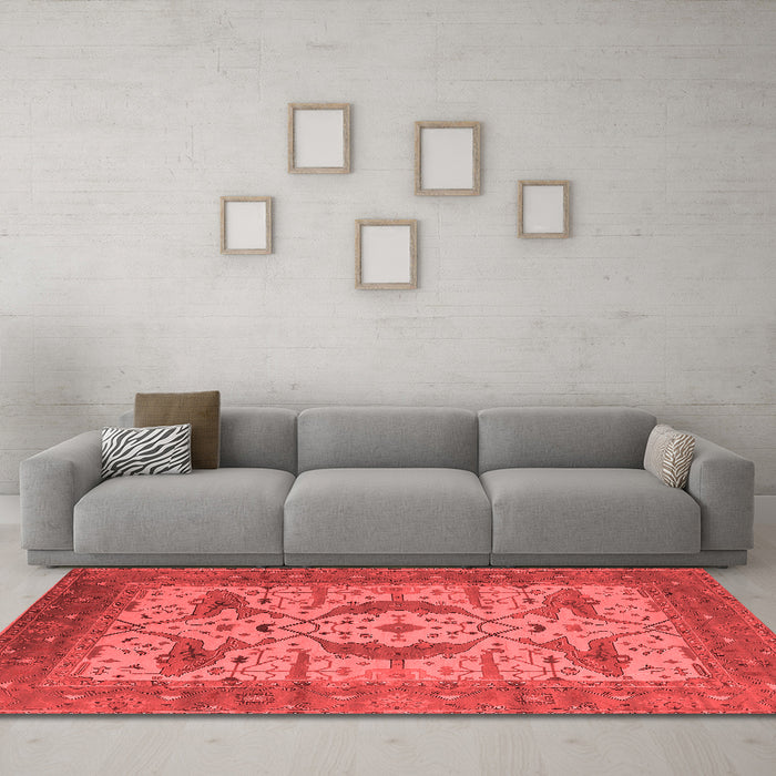 Industrial Red Washable Rugs
