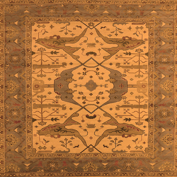 Square Oriental Orange Industrial Rug, urb1676org