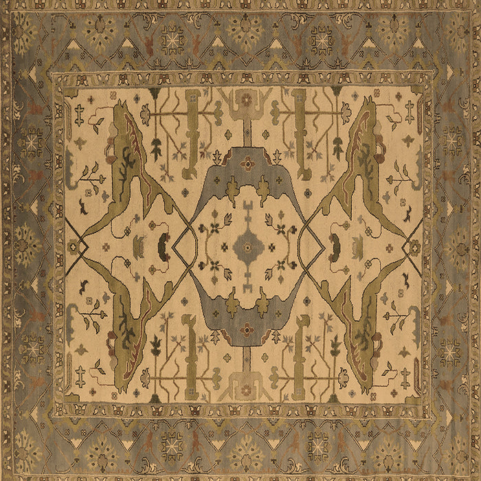 Square Machine Washable Oriental Brown Industrial Rug, wshurb1676brn