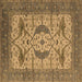 Square Machine Washable Oriental Brown Industrial Rug, wshurb1676brn