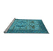 Sideview of Machine Washable Oriental Light Blue Industrial Rug, wshurb1676lblu