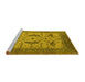 Sideview of Machine Washable Oriental Yellow Industrial Rug, wshurb1676yw