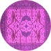 Round Oriental Pink Industrial Rug, urb1676pnk