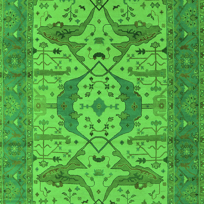 Machine Washable Oriental Green Industrial Area Rugs, wshurb1676grn