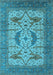 Machine Washable Oriental Light Blue Industrial Rug, wshurb1676lblu