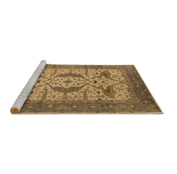 Sideview of Machine Washable Oriental Brown Industrial Rug, wshurb1676brn