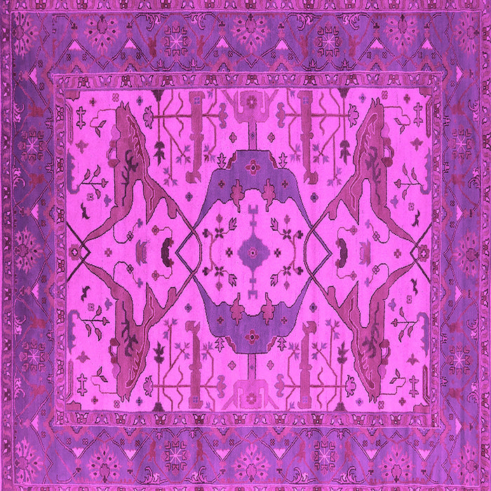 Square Machine Washable Oriental Pink Industrial Rug, wshurb1676pnk