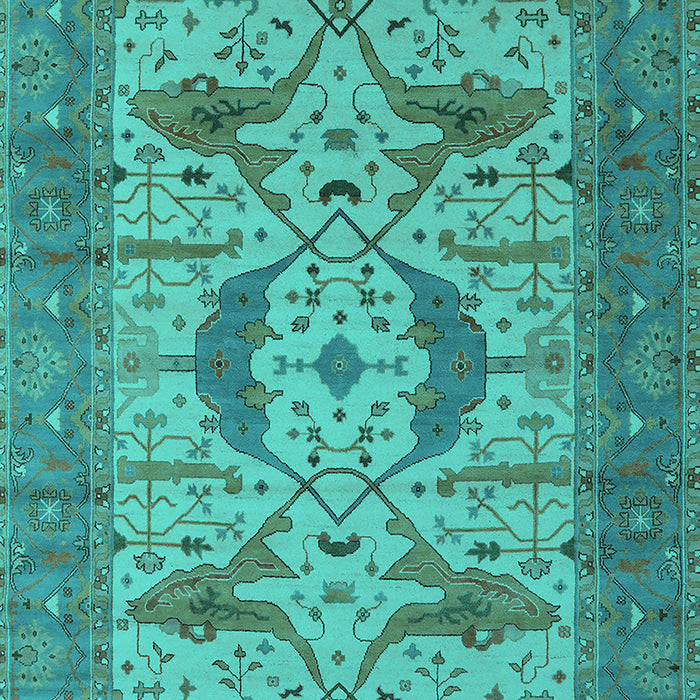 Machine Washable Oriental Turquoise Industrial Area Rugs, wshurb1676turq