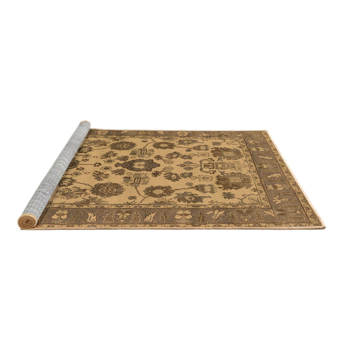 Sideview of Machine Washable Oriental Brown Industrial Rug, wshurb1677brn