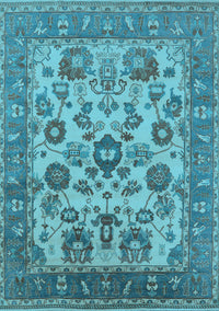 Oriental Light Blue Industrial Rug, urb1677lblu