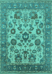 Oriental Turquoise Industrial Rug, urb1677turq