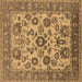 Square Oriental Brown Industrial Rug, urb1677brn