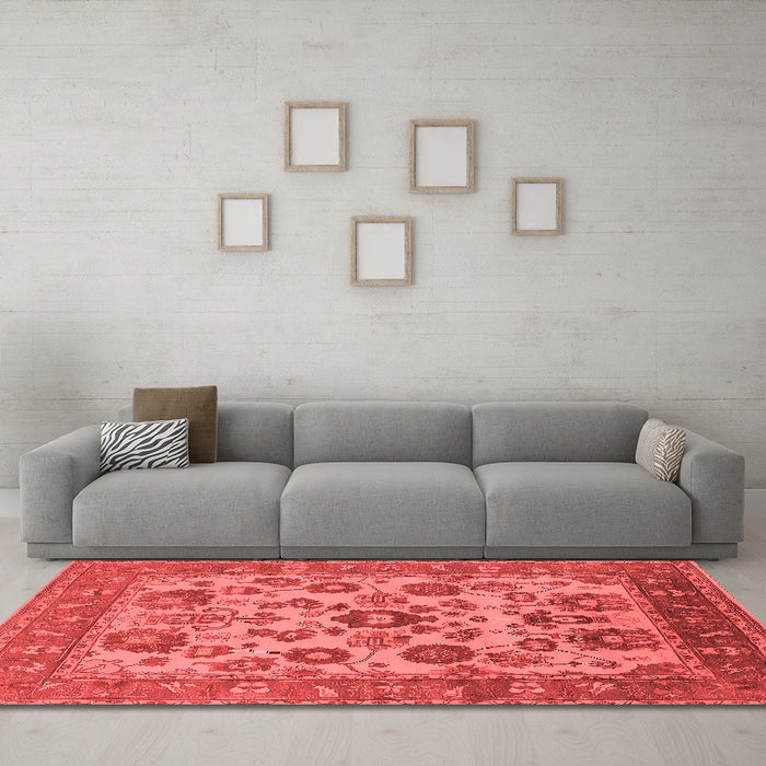 Industrial Red Washable Rugs