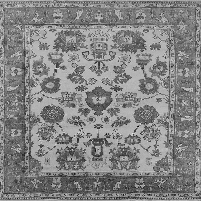 Square Machine Washable Oriental Gray Industrial Rug, wshurb1677gry